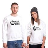 Tshirthane Moon Sun Stars 2'li Sevgili Sweatshirt