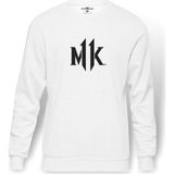 Tshirthane Mortal Kombat Baskılı Beyaz Erkek Örme Sweatshirt Uzun kol - XS
