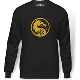 Tshirthane Mortal Kombat Baskılı Erkek Örme Sweatshirt Uzun Kol - XL - Füme - Siyah