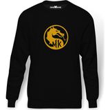 Tshirthane Mortal Kombat Baskılı Siyah Erkek Örme Sweatshirt Uzun kol
