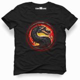 Tshirthane Mortal Kombat logo Siyah Erkek T-shirt