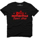 Tshirthane Motorcycle Repair Siyah Erkek T-Shirt
