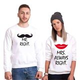 Tshirthane Mr. Mrs. Right. Sevgili Kombinleri Sweatshirt Kombini, Erkek, 2XL-Tek Ürün Fiyatıdır, Kombin Yapmak İçin En Az 2 Adet Sepete Ekleyiniz