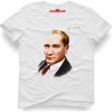 Tshirthane Mustafa Kemal Atatürk Asalet Beyaz Erkek T-Shirt