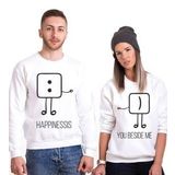 Tshirthane Mutluluk Benim Yanımda 2'li Sevgili Sweatshirt