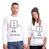 Tshirthane Mutluluk Benim Yanımda Sevgili Kombinleri Sweatshirt Kombini, Erkek, M-Tek Ürün Fiyatıdır, Kombin Yapmak İçin En Az 2 Adet Sepete Ekleyiniz