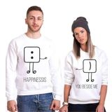 Tshirthane Mutluluk Benim Yanımda Sevgili Kombinleri Sweatshirt Kombini, Erkek, XS-Tek Ürün Fiyatıdır, Kombin Yapmak İçin En Az 2 Adet Sepete Ekleyiniz