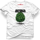 Tshirthane Nothing To See Here - Bush Life Beyaz Erkek T-Shirt