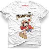 Tshirthane One Piece Monkey D. Luffy Manga Anime Kırmızı Erkek T-Shirt - XL