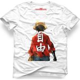 Tshirthane One Piece Monkey D. Luffy Manga Anime Kırmızı Erkek T-Shirt - XS