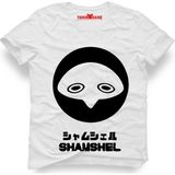 Tshirthane One Punch Man Evangelion shamshel Erkek T-Shirt - Beyaz