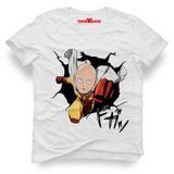 Tshirthane One Punch Man Saitama Beyaz Erkek T-shirt