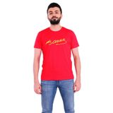 Tshirthane P18107S1208 Sarı Kırmızı Atatürk İmza Kısa Kol Kırmızı Slim Fit Erkek T-shirt