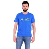 Tshirthane P18107S1208 Sarı Lacivert Atatürk İmza Kısa Kol Mavi Slim Fit Erkek T-shirt