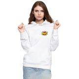 Tshirthane P18328S9137 Big Bang Theory Bang Logo Beyaz Kadın Kapüşonlu Sweatshirt