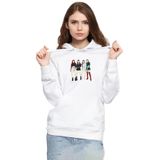 Tshirthane P18422S4056 Blackpink Minimalist Beyaz Kadın Kapüşonlu Sweatshirt