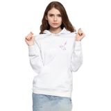 Tshirthane P18450S6951 Blackpink Rose Signature Beyaz Kadın Kapüşonlu Sweatshirt