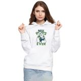 Tshirthane P19507S1573 Popeye Best Pops Ever Beyaz 3ip Kapüşonlu Kadın Sweatshirt