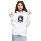 Tshirthane P19934S8474 Top Gun Maverick Fighter Town Beyaz 3ip Kapüşonlu Kadın Sweatshirt