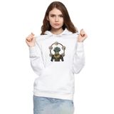 Tshirthane P20780S7978 Demon Slayer Anime Hantengu Clone 3ip Kapüşonlu Kadın Beyaz Sweatshirt
