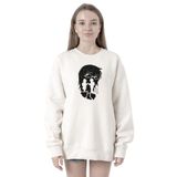 Tshirthane P21023S6318 Erased Anime Black White Silhoette 2ip Kadın Beyaz Sweatshirt
