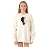 Tshirthane P21842S1862 Ekru Kadın Sweatshirt