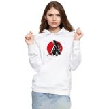 Tshirthane P22722S1281 Rurouni Kenshin Samurai Logo Beyaz 3ip Kapüşonlu Kadın Sweatshirt