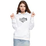 Tshirthane P22879S1355 Shake Hands Icon Beyaz 3ip Kapüşonlu Kadın Sweatshirt