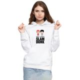 Tshirthane P22953S1666 Slam Dunk First Slam Dunk Beyaz 3ip Kapüşonlu Kadın Sweatshirt