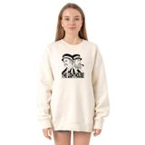 Tshirthane P23114S1580 The Lighthouse Baseball Ekru 2ip Kadın Sweatshirt
