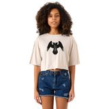 Tshirthane P23480S5881 Thor's Ravens Huginn and Muninn Bej Kadın Crop