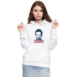 Tshirthane P23620S9680 Breaking Bad Jesse Pinkman Bitch Beyaz Kadın Kapüşonlu Sweatshirt