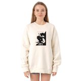 Tshirthane P23636S5929 Ekru Kadın Sweatshirt