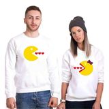 Tshirthane Pacman Kalp Sevgili Kombinleri Sweatshirt Kombini, Kadın, XL-Tek Ürün Fiyatıdır, Kombin Yapmak İçin En Az 2 Adet Sepete Ekleyiniz