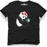 Tshirthane Panda Siyah Erkek T-Shirt - XS