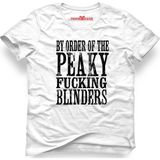 Tshirthane Peaky Blinders Tommy Shelby By Order Of The Peaky Beyaz Erkek T-Shirt - XL