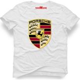 Tshirthane Porsche Logo Beyaz Erkek T-Shirt - XL