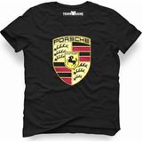 Tshirthane Porsche Logo Siyah Erkek T-Shirt - XS