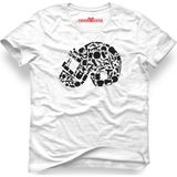 Tshirthane Pubg 3 Level Kask Beyaz Erkek T-Shirt - XS