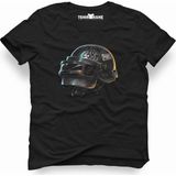 Tshirthane Pubg 3 Level Kask Siyah Erkek T-Shirt - XL