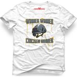 Tshirthane Pubg 3 Level Kask Winner Winner Beyaz Erkek T-Shirt - XS