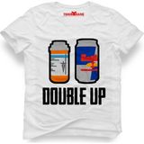 Tshirthane Pubg Double up Erkek T-Shirt - XS - Beyaz