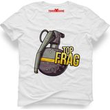 Tshirthane Pubg fire in the hole top frag Erkek T-Shirt - M - Beyaz