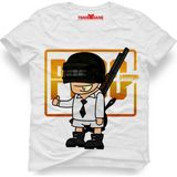 Tshirthane Pubg Shotgun Erkek T-Shirt - Beyaz