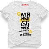 Tshirthane Pubg Winner Beyaz Erkek T-Shirt