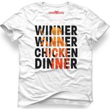 Tshirthane Pubg Winner Winner Chicken Dinner Beyaz Erkek T-Shirt