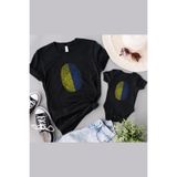 Tshirthane Sarı Lacivert Parmak İzi Baba Oğul Kız (TEK ÜRÜN FİYATI KOMBİN YAPMAK İÇİN 2ADET SEPETE EKLEYİNİZ)