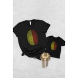 Tshirthane Sarı Lacivert Parmak İzi Baba Oğul Kız (TEK ÜRÜN FİYATIDIR KOMBİN İÇİN EN AZ 2 ADET SEPETE EKLEYİNİZ - XS - Siyah