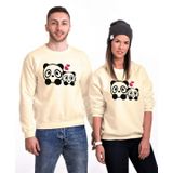 Tshirthane Sevimli Pandalar 2'li Sevgili Sweatshirt