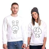 Tshirthane Sevimli Tavşan Sevgili Kombinleri Sweatshirt Kombini, Kadın, XL-Tek Ürün Fiyatıdır, Kombin Yapmak İçin En Az 2 Adet Sepete Ekleyiniz